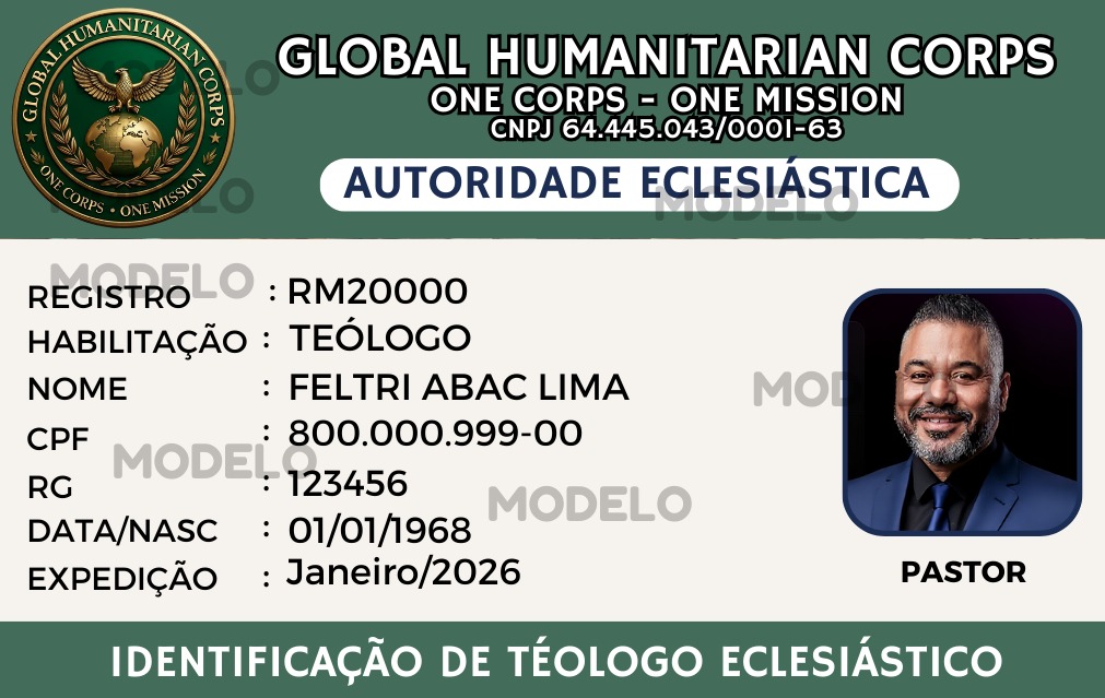 Modelo de credencial de Teólogo Eclesiástico
